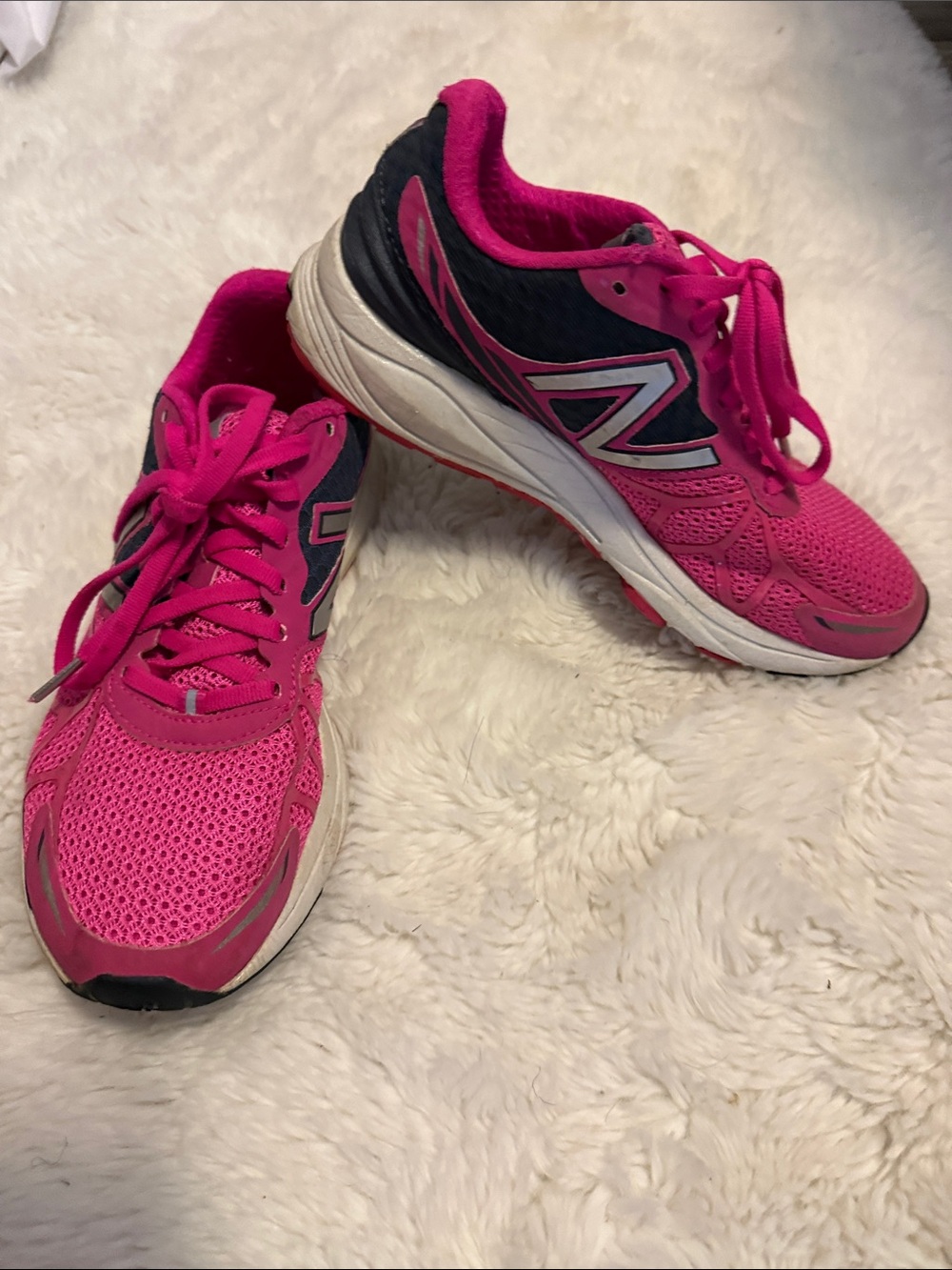 New Balance Women's Hot Pink and Navy Athletic Sneakers